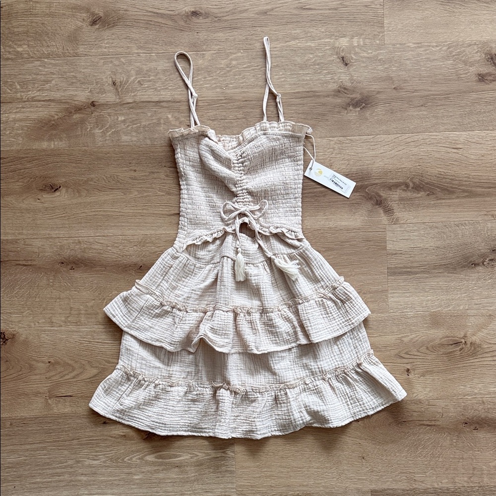 Ocean Drive Cream Tiered Mini Dress